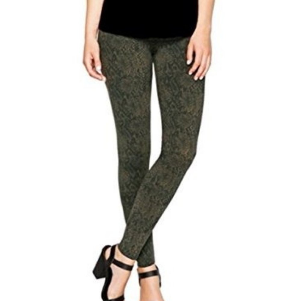 --SOLD---Matty M. Leggings Snakeskin Army Small